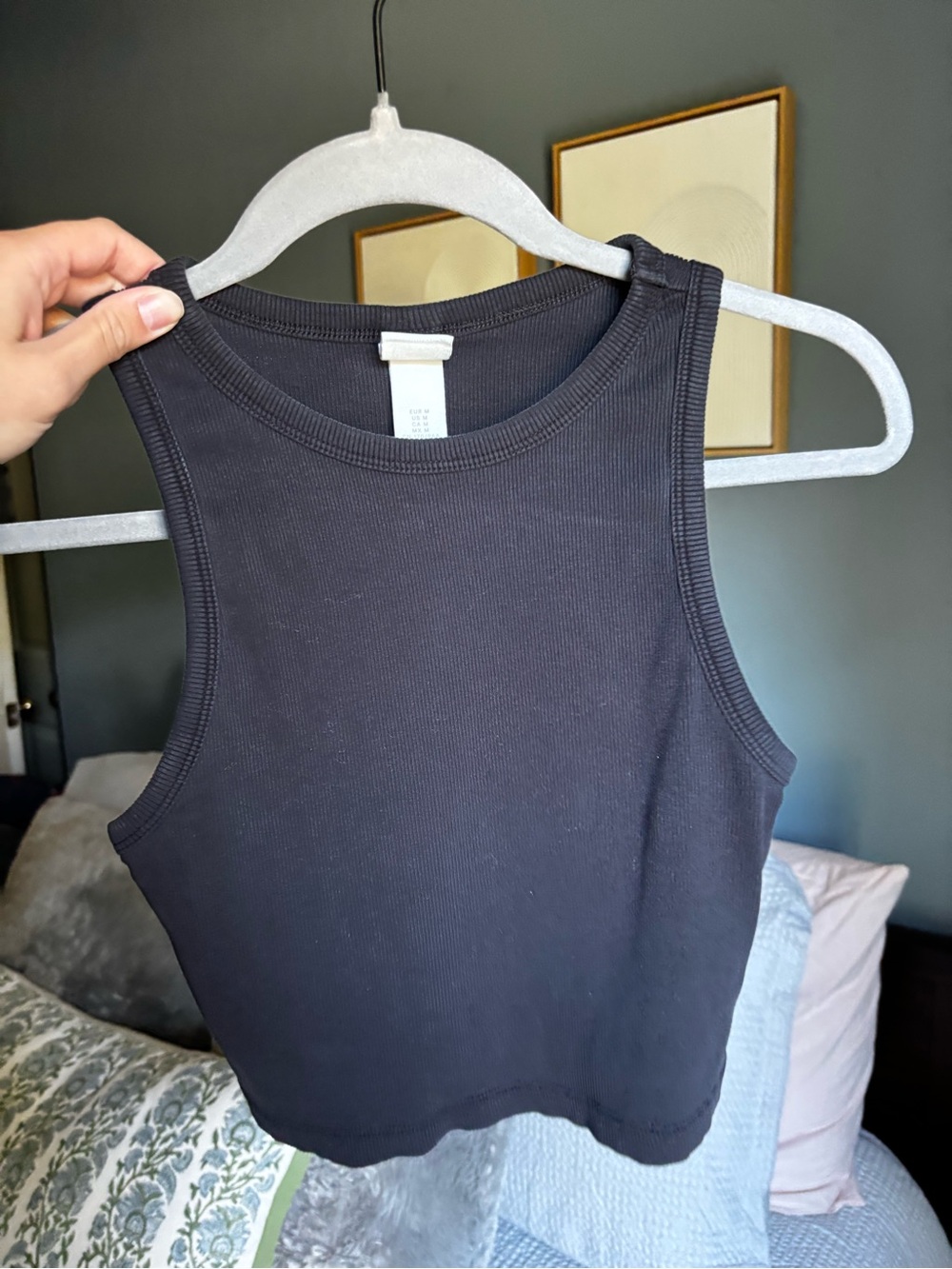 Women's Black Ribbed Tank Top